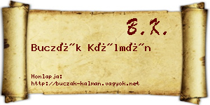 Buczák Kálmán névjegykártya